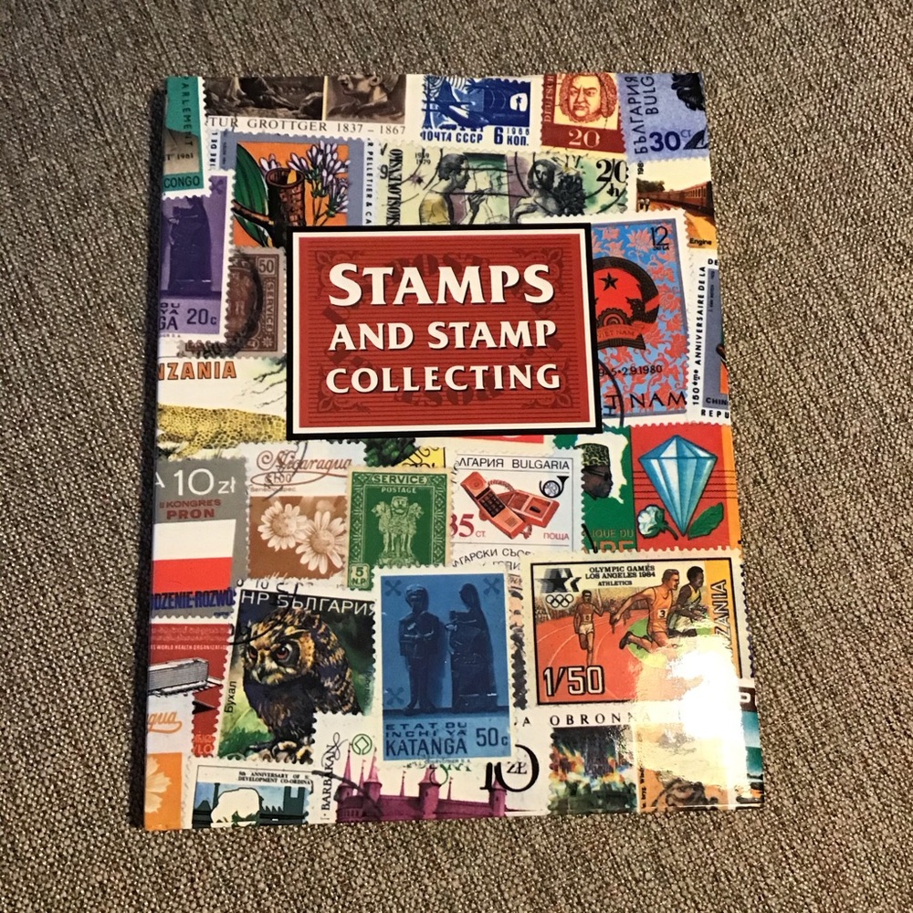 Colorful stamps and Stamp Collecting Book